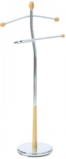 Němý sluha, výška 118 cm, masiv kaučukovník, přírodní odst., kov chrom, nos.5 kg 82646 NAT